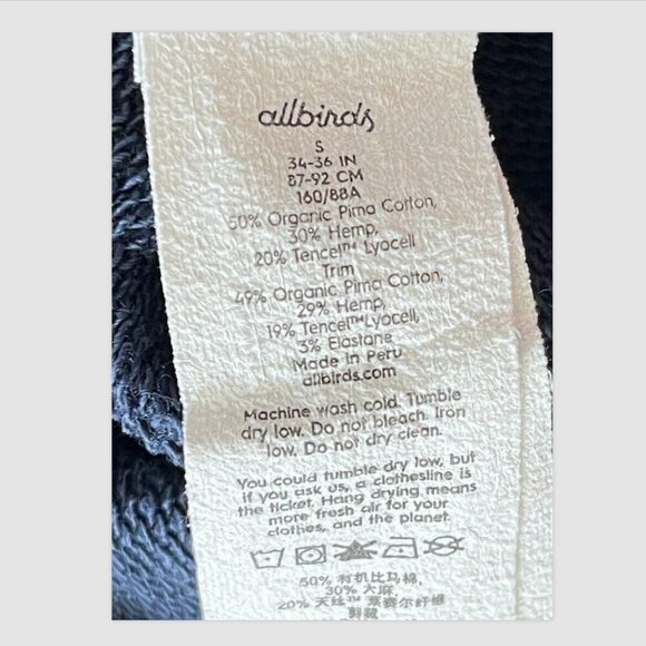 Allbirds R&R Crewneck Sweatshirt Size S Navy Organic Pima Cotton Eco-Friendly - Picture 5 of 9